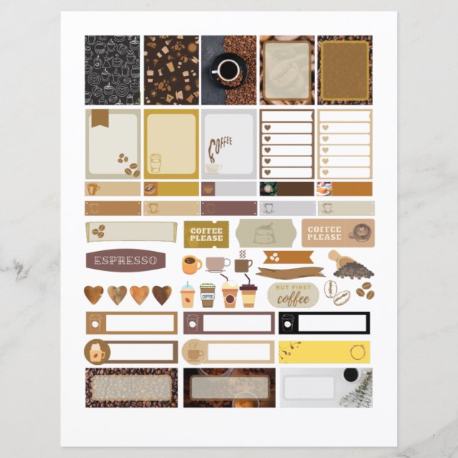 Coffee Thleed Sticker Planner Elements Scrapbook (Voorkant)
