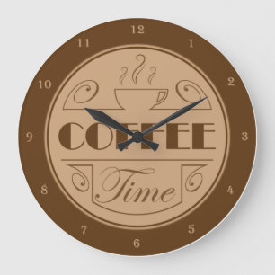 Coffee time Acrylic Wall Clock Grote Klok