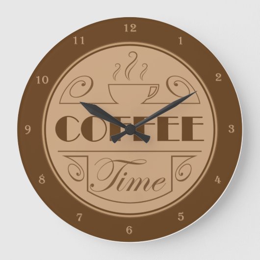 Coffee time Acrylic Wall Clock Grote Klok (Voorkant)