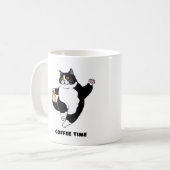 Coffee Time Black Cat Mok voor introverte mensen (Voorkant links)