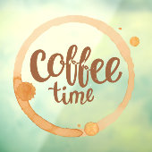 Coffee Time Coffee Shop Zakelijk Voorkant Raamsticker (Vel 3)