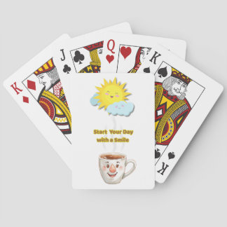 Coffee Time – Cute Smiling Cup Pokerkaarten