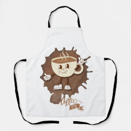 **Coffee Time – Cute Smiling Cup Steam Schort