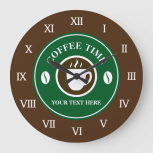 Coffee time large wall clock for kitchen cafe shop grote klok