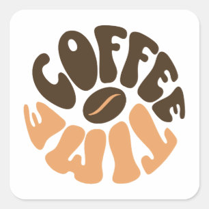 Coffee Time - Morgenbrouwsel Vierkante Sticker