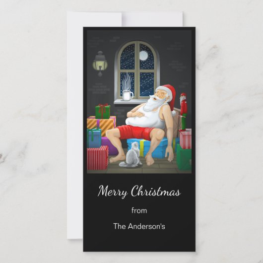 Coffee Time on Christmas Eve Feestdagenkaart (Voorkant)