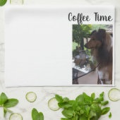 Coffee Time with a Cute Sheltie! Theedoek (Gevouwen)