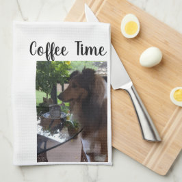 Coffee Time with a Cute Sheltie! Theedoek