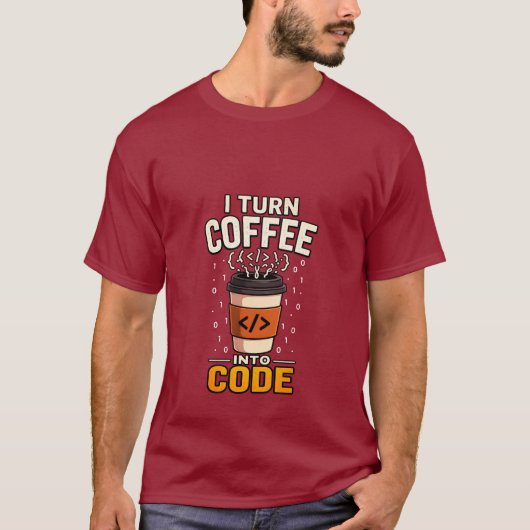 Coffee to Code Programmer Tee T-shirt (Voorkant)