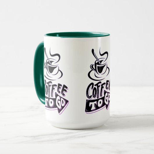 Coffee to Go Combo Mok – Aangepaste keramische bek (Voorkant links)