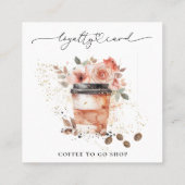 *~* Coffee to Go Glitter Heart Rewards Rozen QR Klantenkaartje (Achterkant)