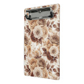 Coffee Tones Floral Roos Pattern Mini Klembord (Angled2)