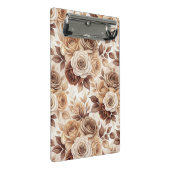 Coffee Tones Floral Roos Pattern Mini Klembord (Schuin)