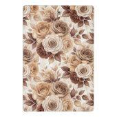 Coffee Tones Floral Roos Pattern Mini Klembord (Achterkant)