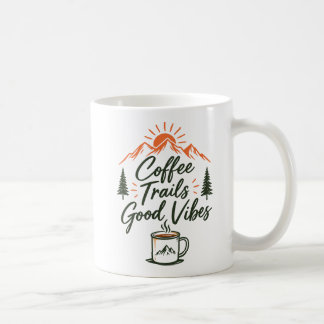 Coffee Trails & Good Vibes Mug | Hiking & Camping Koffiemok