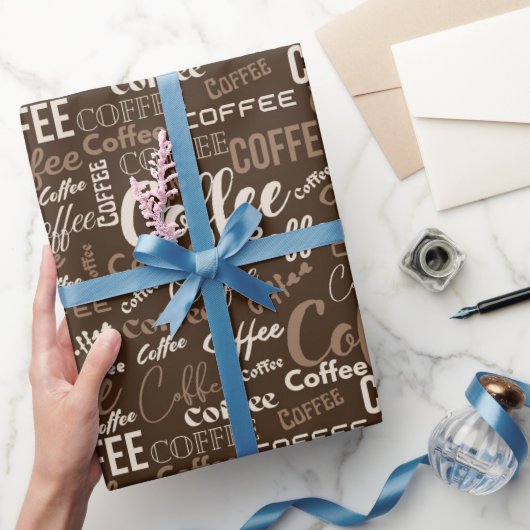 Coffee Typografie Cadeaupapier (Geschenken)