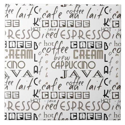 Coffee Typografie Tegeltje (Voorkant)
