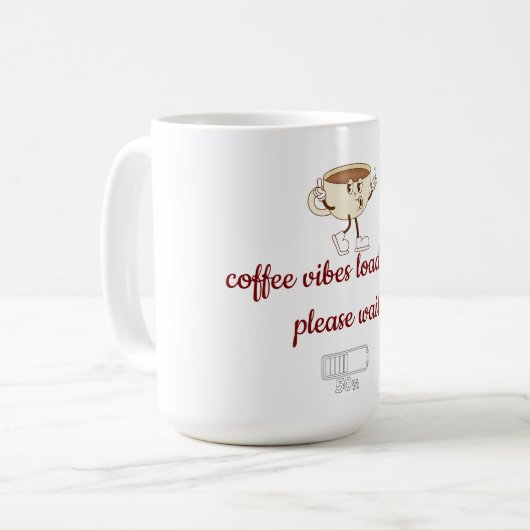 Coffee Vibes Loading – Minimal Coffee Mug  (Devant gauche)