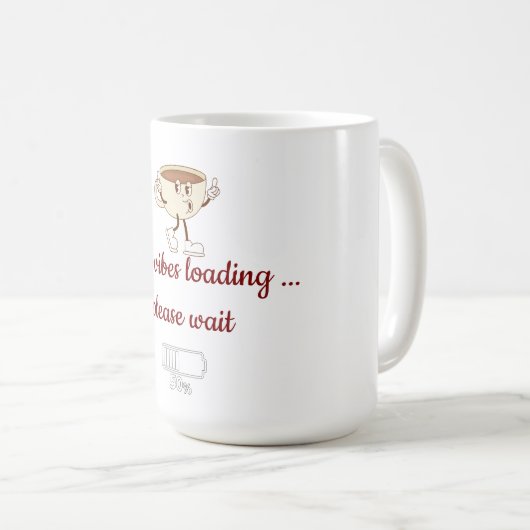 Coffee Vibes Loading – Minimal Coffee Mug Koffiemok (Voorkant rechts)