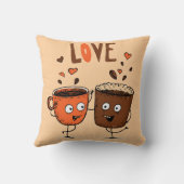 Coffee Vibes Minimalist Latte Art  Kussen (Achterkant)