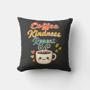 Coffee Vriendelijkheid Herhaal Cute Retro Coffee W Kussen
