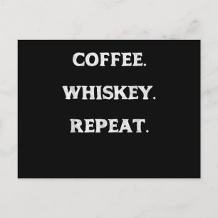 Coffee Whiskey Herhaal Briefkaart