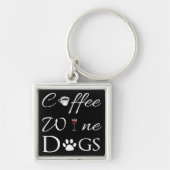 Coffee Wine Dogs Metal Sleutelhanger (Voorkant)