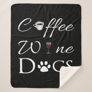 Coffee Wine Dogs Sherpa Blanket Deken