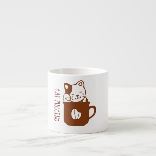 Coffee with cat cute Mug Espresso Kop (Voorkant)