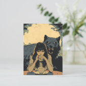 Coffee With the Wolf Briefkaart (Staand voorkant)