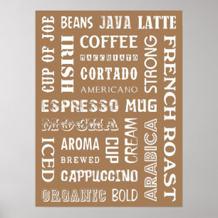 COFFEE WOORDEN POSTER