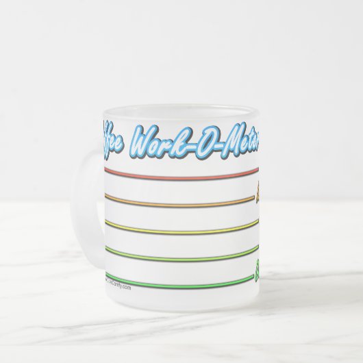 Coffee Work-O-Meter, Funny Coffee Humor Mok (Voorkant links)