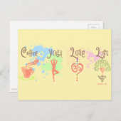 Coffee Yoga Love Life Paint Splatter Briefkaart (Voorkant / Achterkant)