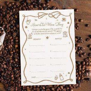 Coffeebaby Shower Hoe Oud Waren Ze Spelkaart Kaart