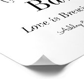 Coffeebar Zwart Witte Trouw Bruiloft Shower Poster (Hoek)