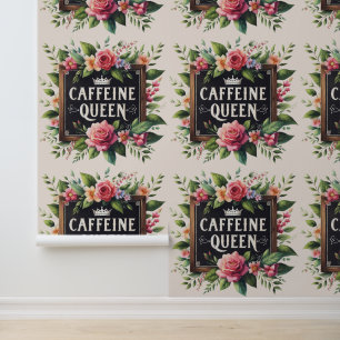Coffeecore Feature Wallpaper Cafeïne Queen Sticky Behang