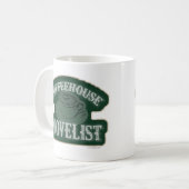 Coffeehouse Novelist Enmoediger Author Logo Koffiemok (Voorkant links)