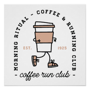 Coffeerronclub grappige hardloopster esthetisch le perfect poster