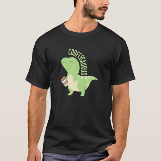 Coffeesaurus Coffee Dinosaur Cute Dino Caffeine L T-shirt (Voorkant)