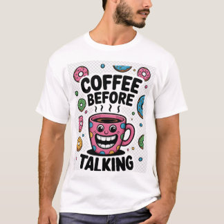 Coffeeshirt met grappige donut mok t-shirt