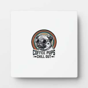 Coffeeshirt voor honden Retro Chill Pug Grafisch_1 Fotoplaat