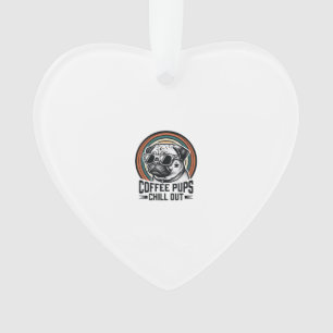 Coffeeshirt voor honden Retro Chill Pug Grafisch_1 Ornament