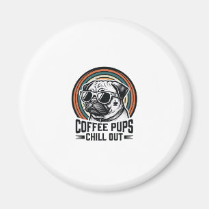 Coffeeshond Shirt Retro Chill Pug Grafisch_1 Magneet