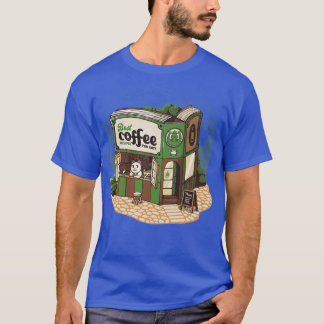 Coffeeshop Cats Bookstore by Tobe Fonseca T-shirt