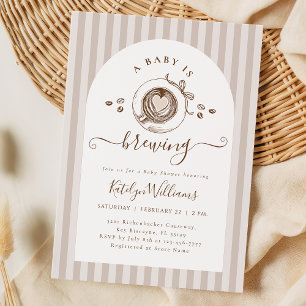 Coffeeshop Geslacht Neutrale Babyshower Uitnodigin Kaart