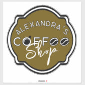coffeeshop logo voor zaken / thuis sticker (Vel)