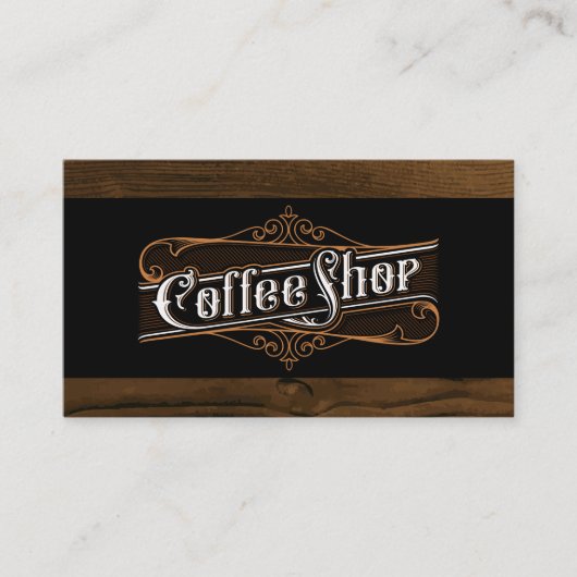  coffeeshopbelettering | houtversiering visitekaartje (Voorkant)
