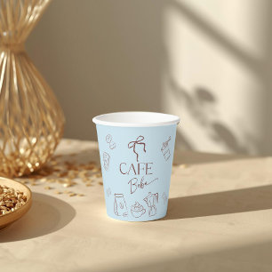 Coffeethema Blauwe Boog Cafe Bebe Jongen Baby Show Papieren Bekers