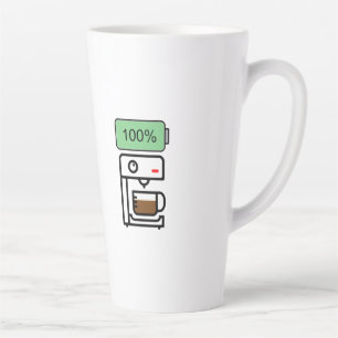 Coffeïneverslaving ontwerp latte mok