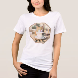Coffeow Bezige Schattigee Kat Tri-Blend Shirt
